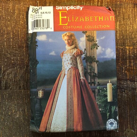 Simplicity sewing pattern 8881 Elizabethan Lady Costume Historical 6-12 UNCUT - Picture 1 of 2